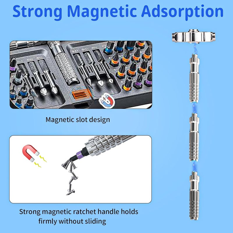 JUSTHERE 2026 New 42 in 1 Magnetic Screwdriver Set, DIY Ratchet Screwdriver Set with Detachable Handle, Portable Compact Repair Tool Kit for Furniture Laptop Electronicsv Bicycle - Image 3